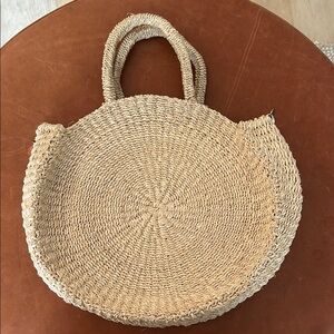 Clare V Tan Woven Tote Bag with Artisanal Design